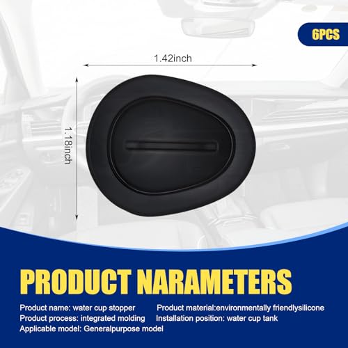 Paquete de 6 limitadores de portavasos para automóvil, tapón