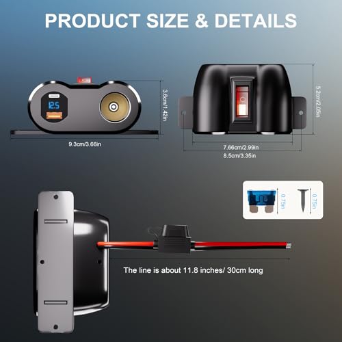 Enchufe de encendedor de cigarrillos con salida USB de 12 V