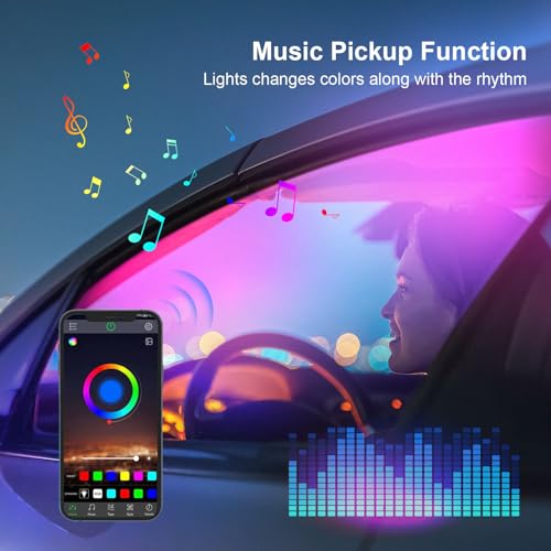 Luces LED acrílicas para automóvil, tira de luz RGB de 43.3