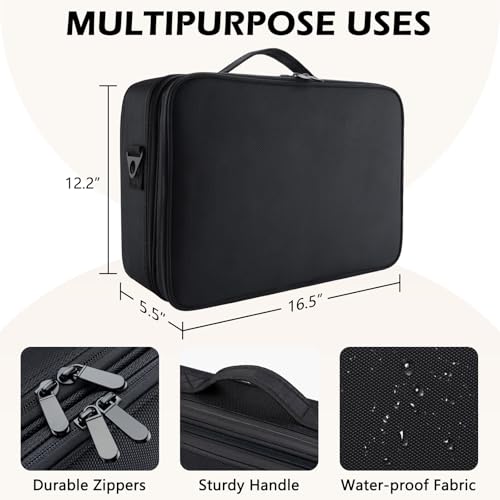 Gzcz Estuche de viaje para maquillaje, profesional, 16 pulga