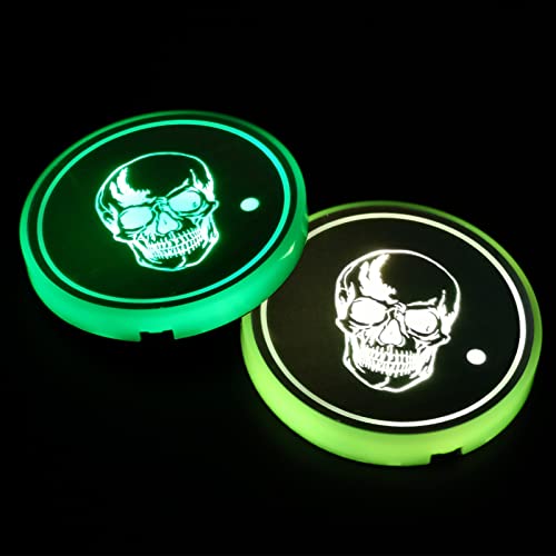 Luces LED para portavasos de automóvil, paquete de 2 posavas