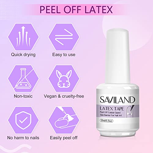 SAVILAND Látex líquido para uñas, 0.5 onzas líquidas, barrer