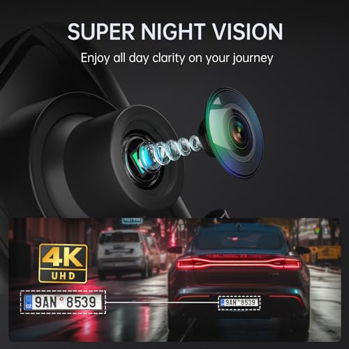 Cámara de espejo retrovisor 4K, cámara de tablero de espejo