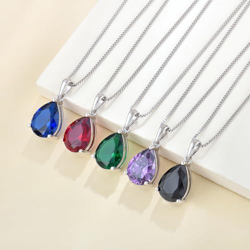 YL Collar de lágrima de plata de ley 925 con colgante solita