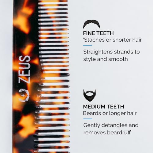 Zeus Handmade saw-cut – Peine para barba – 6" x 1" – PREMIUM