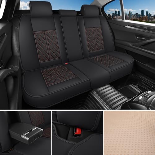 Funda de asiento de coche de ajuste universal (negro rojo, j