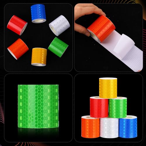 Zonon 6 rollos de cintas reflectantes de 6 colores, cinta re
