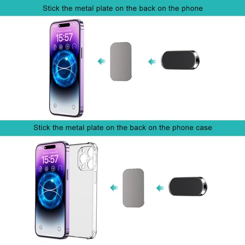 2 soportes magnéticos para teléfono con placas de metal, sop