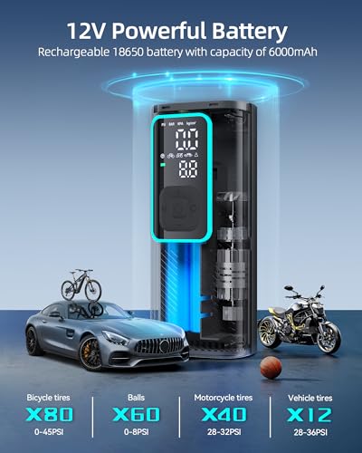 Inflador de neumáticos, compresor de aire portátil I7 Pro, b
