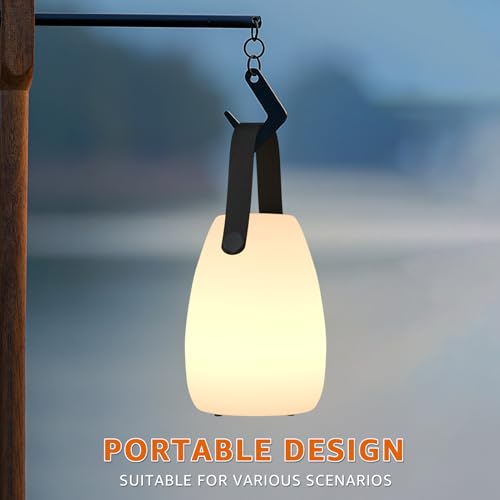 uuffoo Lámpara de mesa portátil para interior/exterior, reca