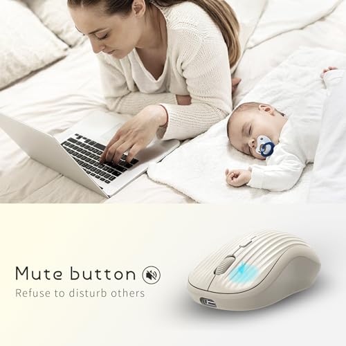 ONE-UP Ratón inalámbrico, 2.4G + Bluetooth, batería recargab