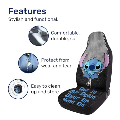 2 fundas de asiento delantero de automóvil con personajes de