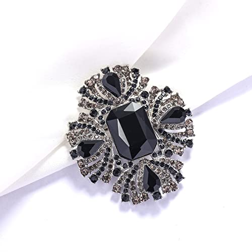 YOQUCOL Broche en forma de flores de cristal austriaco vinta