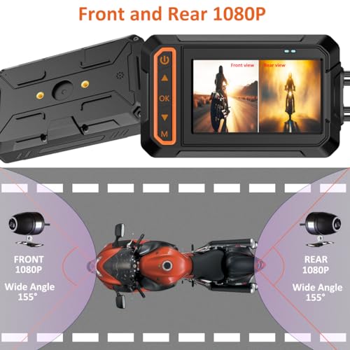 Cámara de salpicadero de motocicleta, LCD de 3 pulgadas, imp
