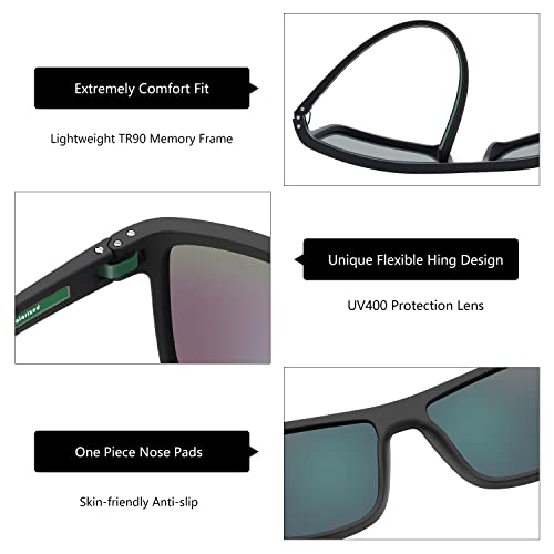 ZENOTTIC - Gafas de sol polarizadas con montura ligera y cua