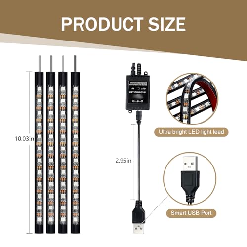 Kit de 4 luces LED para interior de automóvil y tiras de luc