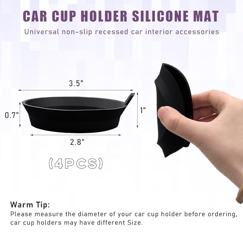 4 posavasos para automóvil, 2.75 pulgadas, de silicona, anti