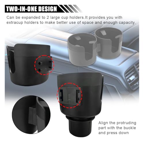 Extensor de portavasos doble para automóvil, adaptador de po