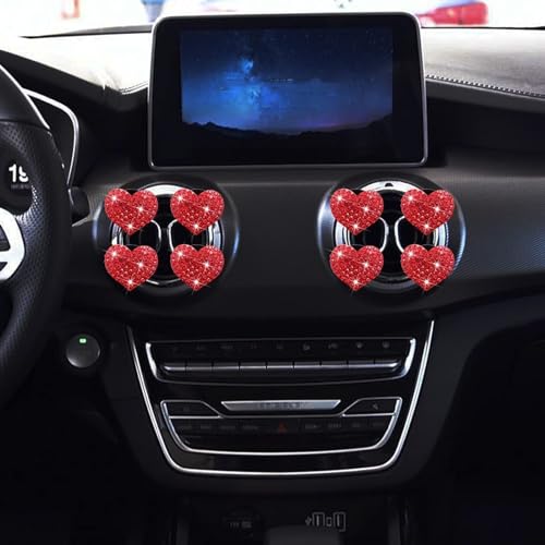 4 clips brillantes para ventilación de automóvil en forma de