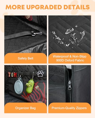 Kohree Funda de asiento de automóvil para perros medianos, f