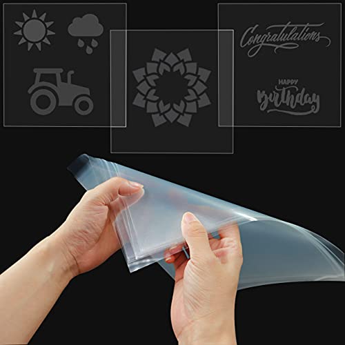 Paquete de 24 hojas de plantillas de Mylar transparentes de