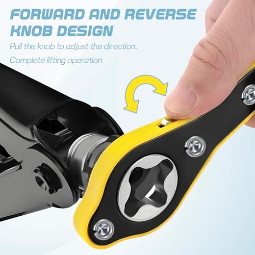 Llave de trinquete de gato, giratoria de 360° para ahorrar m