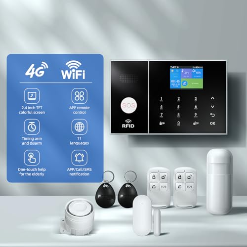 LWOHSI PG108 Sistema de alarma para seguridad del hogar, WiF