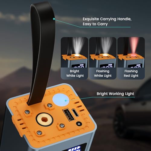 Inflador de neumáticos, compresor de aire portátil de 12 V C