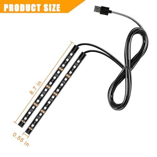 Mandark Tira de luz LED para automóvil, 24 luces LED RGB par