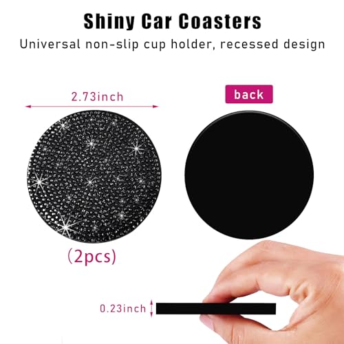 Ziciner 2 posavasos con diamantes de imitación para automóvi