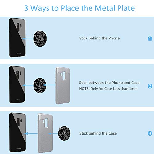 Placa de metal para teléfono y automóvil, soporte magnético,