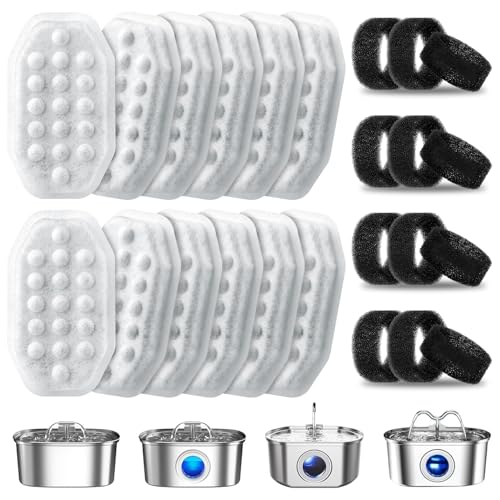 12 Pack Cat Water Fountain Filters with 12 Pack Pre-Filter S