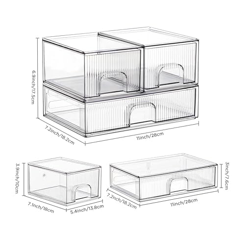 HBlife Organizador apilable de acrílico transparente para ca