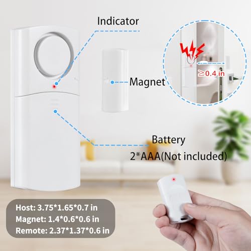 Alarma de puerta con control remoto, alarmas inalámbricas de