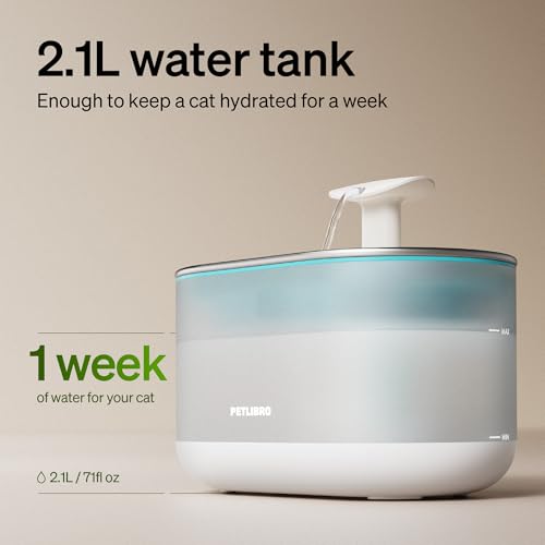 PETLIBRO - Fuente de agua de 71 fl oz/2.1 L para gatos, de a
