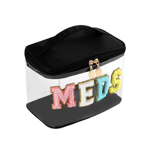 Bolsa de maquillaje de medicina transparente con letras de c