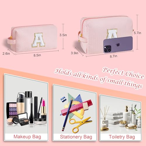YOOLIFE Bolsa de maquillaje de viaje con inicial, regalos de