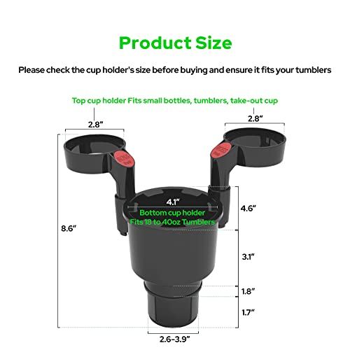 Adaptador expansor triple para portavasos de automóvil con b
