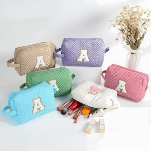 YOOLIFE Bolsas de cosméticos con inicial para maquillaje, pa