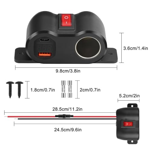 Linkstyle Toma de corriente USB para encendedor de cigarrill