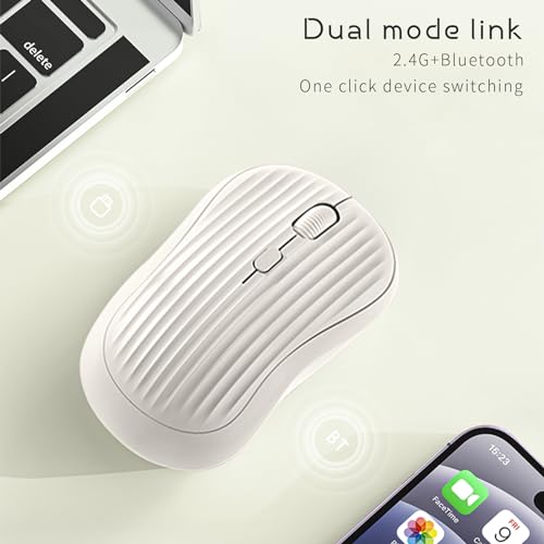 ONE-UP Ratón inalámbrico, 2.4G + Bluetooth, batería recargab