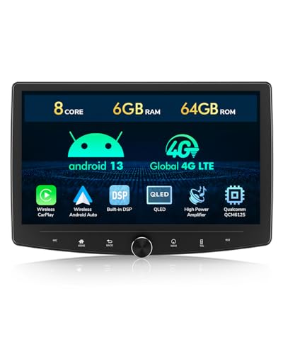 Eonon Estéreo de coche doble DIN de 6 GB+64 GB, receptor de