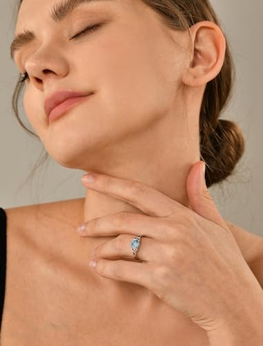 YL Anillos de nudo celta para mujer, plata de ley 925, piedr