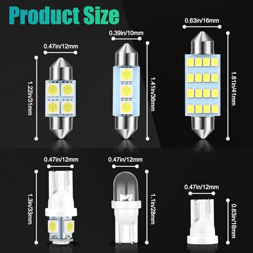 42 luces LED para el interior del automóvil, kit de bombilla
