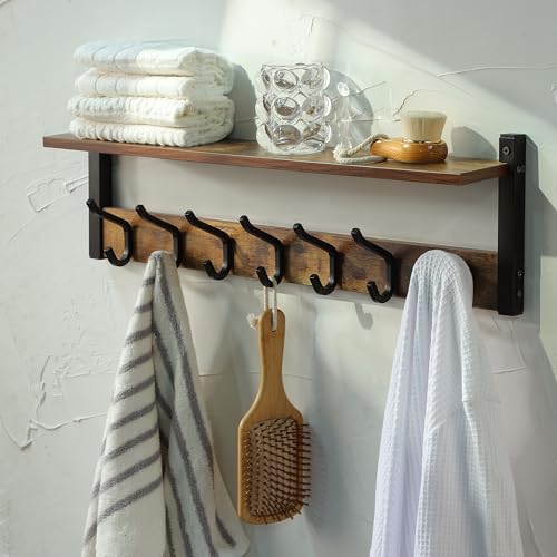 YIGII Perchero de pared con estante, estante flotante de par