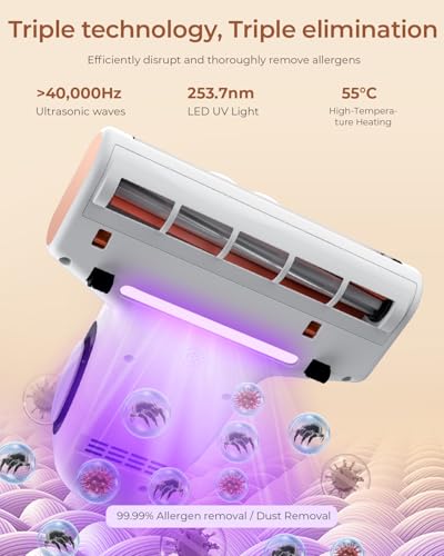 Aspirador de cama con sensor de polvo, aspiradora de colchón