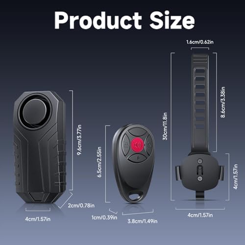 Onvian Alarma de bicicleta recargable por USB, alarma de mot