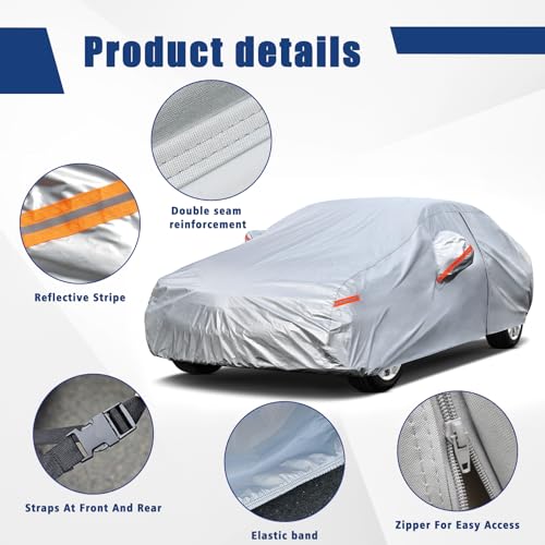 Kayme - Cubierta completa impermeable de 6 capas para automó
