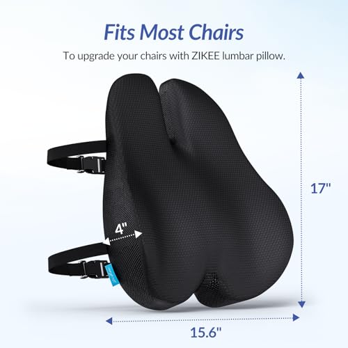 ZIKEE Almohada de apoyo lumbar para silla de oficina, soport