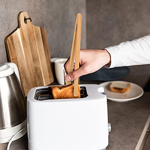 Zopeal 6 pinzas de cocina de madera largas de bambú para coc